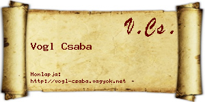 Vogl Csaba névjegykártya
